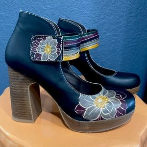 L’Artiste size 38 Spring Step Black Svetlina Leather Mary Jane